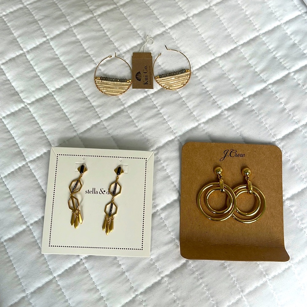 Brand new earring bundle Stella and Dot, J.Crew, Kui Co.
